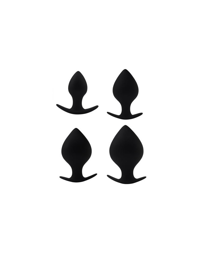 Lot de 4 Plugs Silicone Spade Noirs Lot de 4 Plugs Silicone Spade Noirs