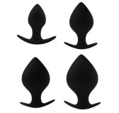 Lot de 4 Plugs Silicone Spade Noirs