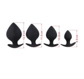 Lot de 4 Plugs Silicone Spade Noirs