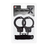 Lot Menottes Metal et Corde 3M noires Lot Menottes Metal et Corde 3M noires
