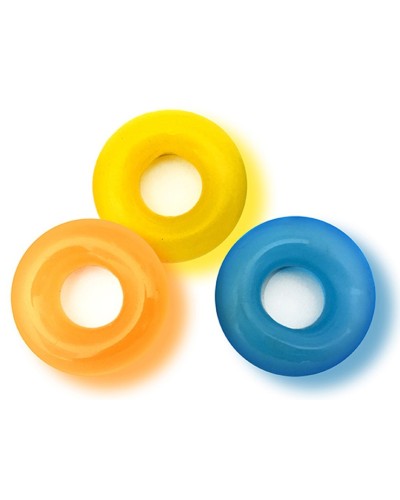 Lot de 3 Cockrings colorés D-Ring Glow