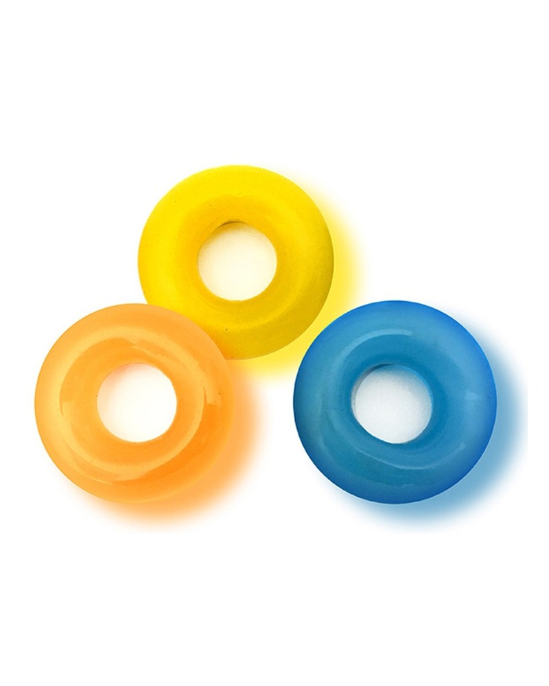 Lot de 3 Cockrings colorés D-Ring Glow