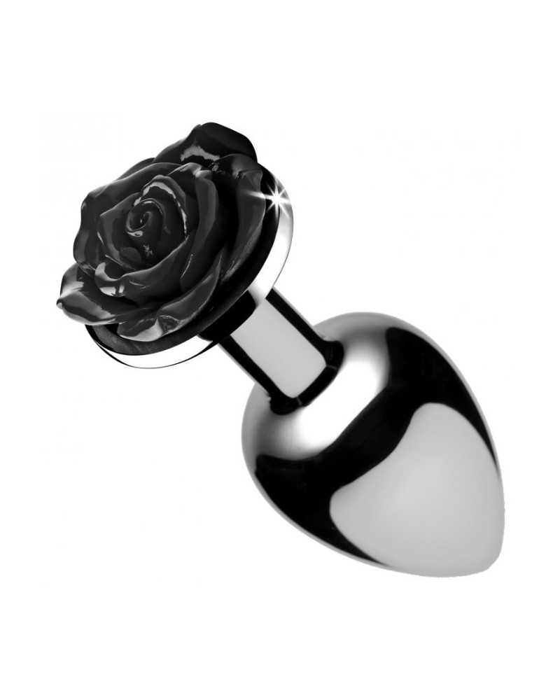 Plug Bijou avec Rose noire - 8.5 x 4.1 cm LARGE