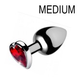 Plug bijou Heart Gem Rouge 7 x 3.4 cm Plug bijou Heart Gem Rouge 7 x 3.4 cm