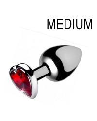 Plug bijou Heart Gem Rouge 8 x 4 cm