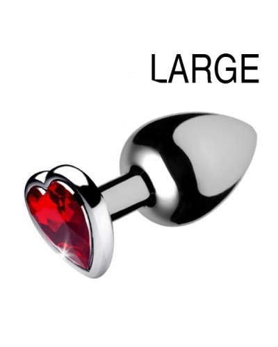 Plug bijou Heart Gem Rouge 8 x 4 cm