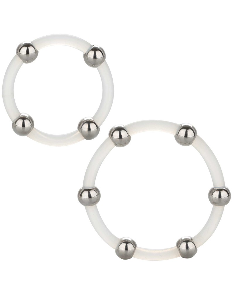 Lot de 2 Cockrings Transparents avec Billes