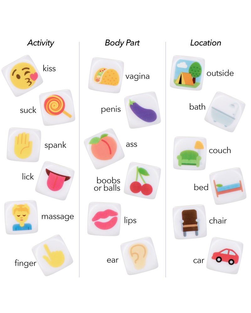 Dés coquins EMOJI GASM x3