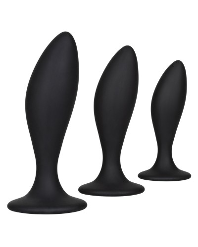 Lot de 3 plugs en silicone Curve Kit Noirs