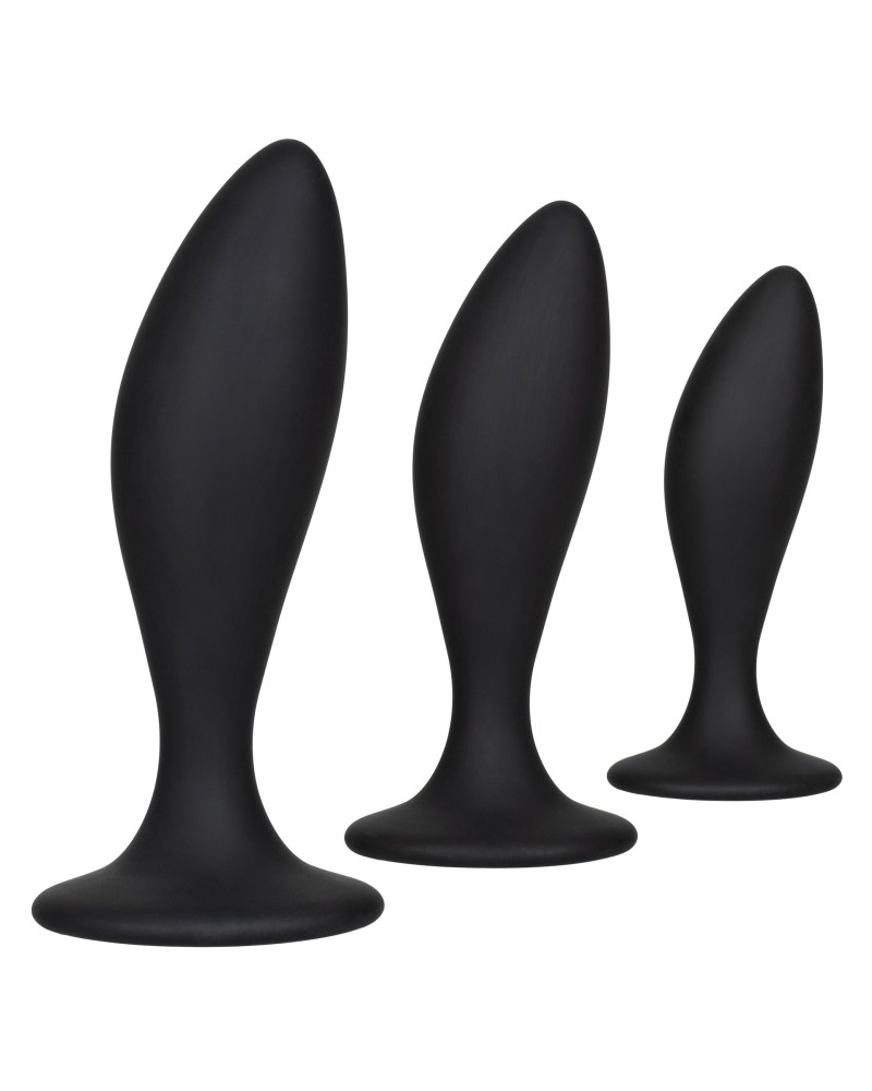 Lot de 3 plugs en silicone Curve Kit Noirs Lot de 3 plugs en silicone Curve Kit Noirs