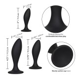 Lot de 3 plugs en silicone Curve Kit Noirs