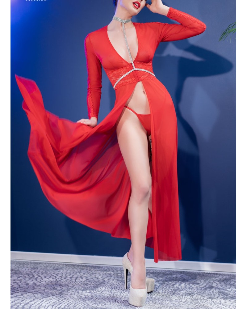 Robe ouverte Nuria - Rouge