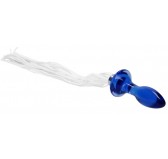 Plug en verre Tail Bleu 9 x 3.5cm